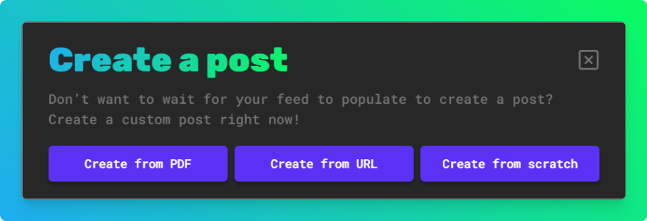 Create posts from URLs and PDFs