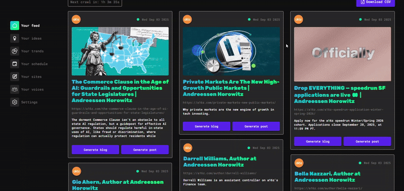 Create reactive content in one click